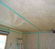 Pose pare vapeur plafond chambre RDC