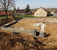 Montage mur terre plein