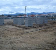 Mise en place des semelles filantes