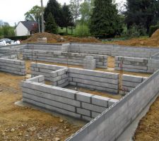 Fin des murs du soubassement