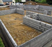 Fin des murs du soubassement