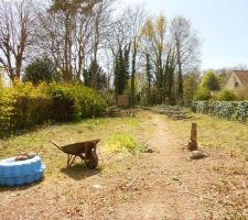 Le terrain après beaucoup d'aller / retour à la déchetterie pour emmener les déchets verts en camion benne ; on y voit plus clair !