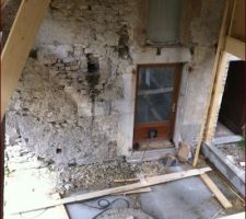 Vue du futur salon depuis le dessus du garage