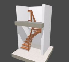 Escalier - Plan du SS au RdC