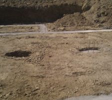 Fondations poteaux sous-sol.