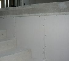 Cloison de l'escalier, ça commence à faire "finit"