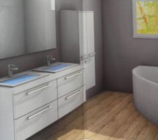 Salle de bain également chez cuisinella commandée ce jour