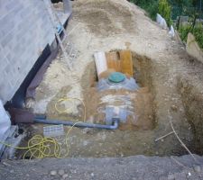 Remplissage avec du sable.