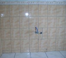 Emplacement double vasque avec miroir sur toute la surface du mur