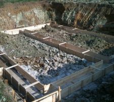 Coffrage des 2nd fondations en cours