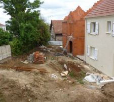 Photo chantier cot&eacute; jardin