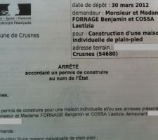 Permis de construire accepté !