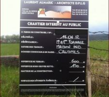Panneau de début de chantier.