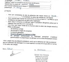 Attestation de l'expert