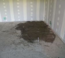 Vue du salon depuis la baie vitrée.