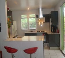 CUISINE APRES TRAVAUX DE RENOVATION
IKEA ABSTRAKT GRISE   QUARTZ