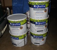 5 pots de sous couche pour le placo.