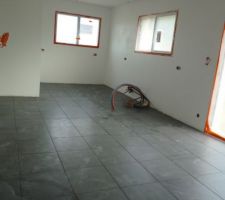 Vue depuis le s&eacute;jour sur la cuisine