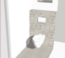 Simulation 3D - fa&iuml;ence et carrelage pour le WC de l'&eacute;tage