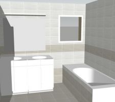 Simulation 3D - faïence et carrelage pour la SdB de l'étage