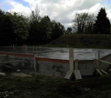 La dalle fraichement coulée