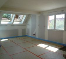 Pré chape et isolant salon