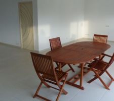 On a profit&eacute; de mettre le salon de jardin dans la maison pour le moment