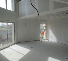 Le salon avec une partie du ratissage