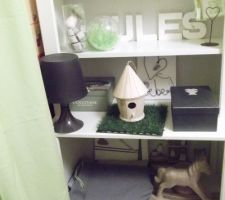Chambre actuel du petit dernier,les tons seront à peu pret les meme:gris galet et vert amande