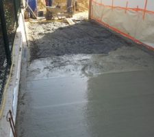 Coulage dalle garage en cours