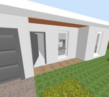 Vue en 3D de notre future maison, et du terrain