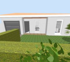 Vue en 3D de notre future maison, et du terrain