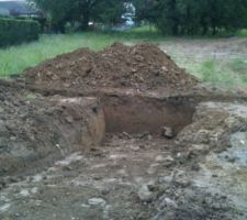 Les travaux pour creuser le rez de causée ont débuté ce matin le 23/05/2012 vers 10 heures