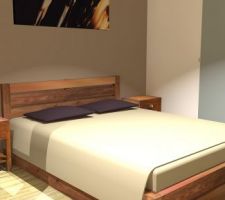 Chambre parentale vue du dressing.
