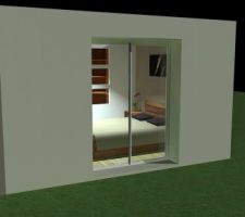 Vue de l'extérieur de la suite parentale (avant qu'on ait fait la terrasse etc...)