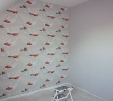 Chambre du grand frère, gris galet luxen leroy merlin et papier peint cars