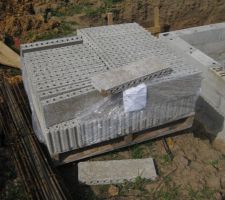 Briquette utilisées dans la périphérie de la maison pour cacher la dalle.