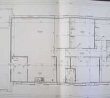 Plan définitif d'aprés notre croquis avec quelques modifications ( notamment les placards)et l'emplacement du wc