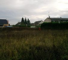 Vue de la derni&egrave;re borne, &agrave; 34m de la rue.
Oh, le petit chaperon rouge  au milieu de la pampa