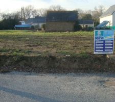 Le terrain. Photo prise depuis l'est. Le devant de la maison sera donc &agrave; l'est, le jardin &agrave; l'ouest.