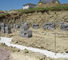 Sechage des fondations.