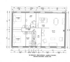 Le plan de la maison , rez de chaussé.