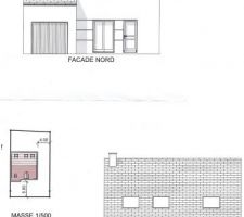 Plans des façades de la maison et son implantation sur le terrain