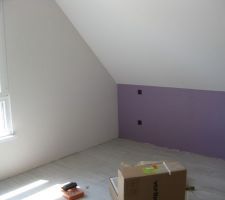 Chambre de mon ainée, couleur fleur de coton et violette!