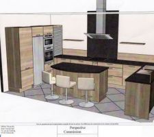 Rendu 3D de la cuisine