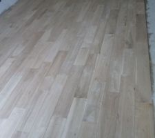 Pose parquet dans notre chambre (parquet chene brut à coller sur chape anhydrite)