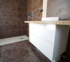 Meuble posé, plan vasque à finir