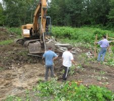Ouvriers en pleine action