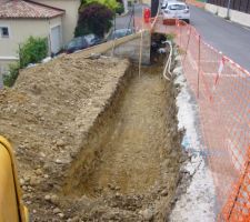 Mur de soutènement coté route