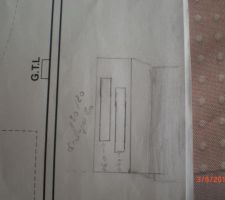 "croquis" petites ouvertures dans l'entr&eacute;e pour apporter de la lumi&egrave;re ds le bureau !